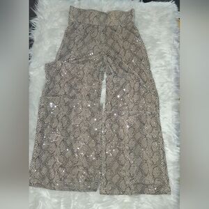 ✨ Windsor Metallic Dot Mesh Wide‑Leg Pants • Size M • Party Glam ✨